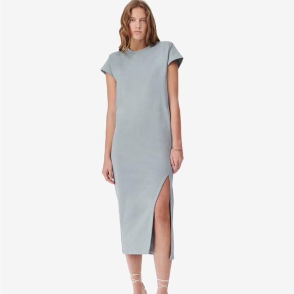 IRO Dresses & Skirts - IRO Gray Midi Dress with Raglan Sleeves and Crew Neck